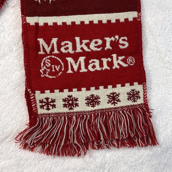 MAKER’S MARK RED & WHITE KNIT WINTER SCARF PROMO MERCH - Picture 2 of 6